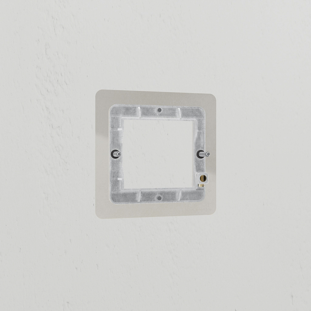 Single 50mm Module Plate - Polished Nickel