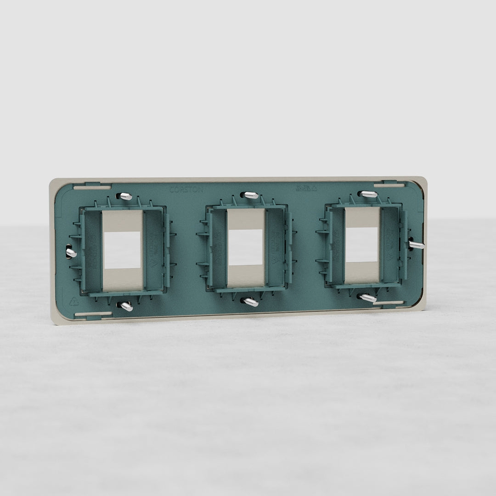 Grove Plaque de Mécanisme Keystone x3 (Triple) – Nickel Satiné