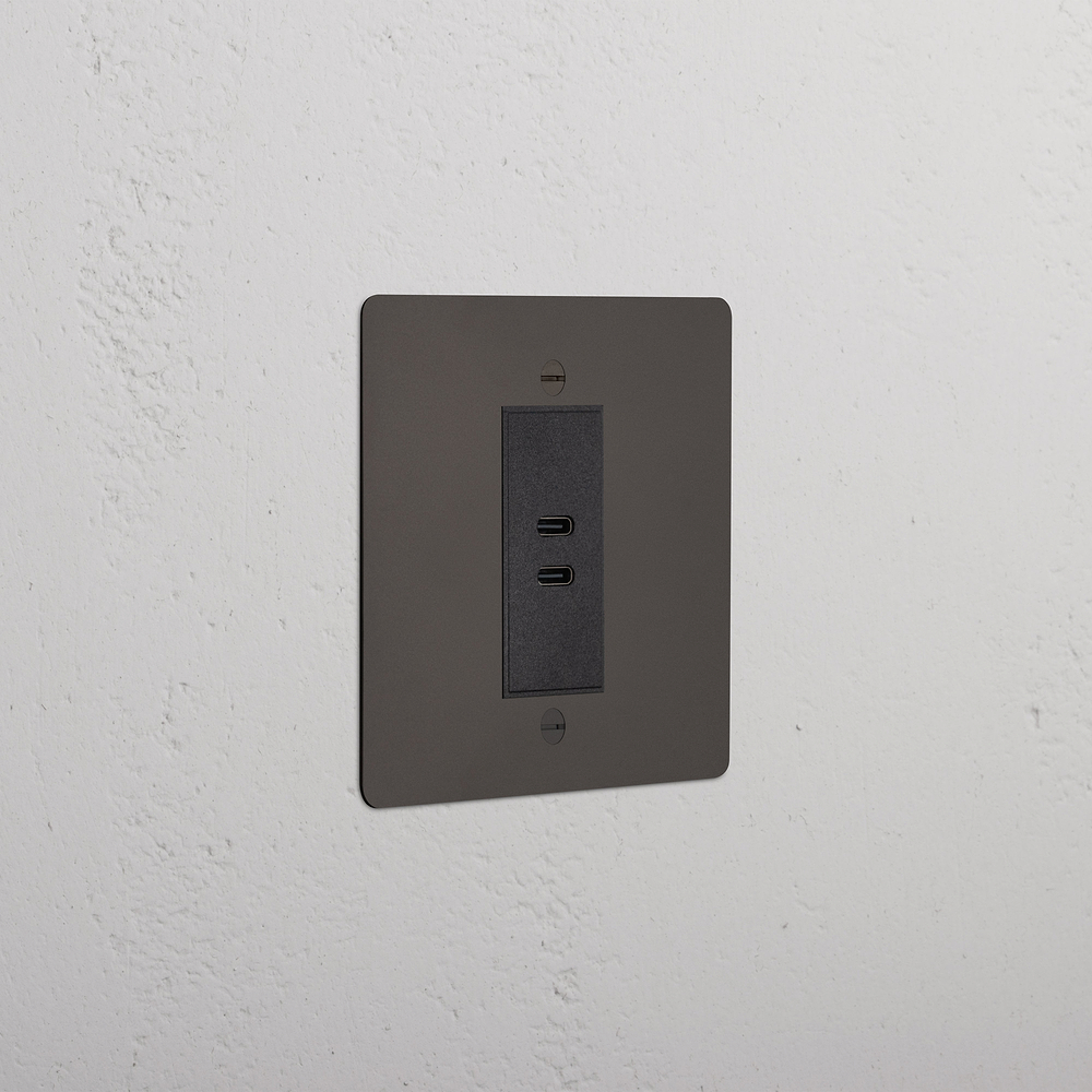 Single USB-C+C Socket - Bronze | Black