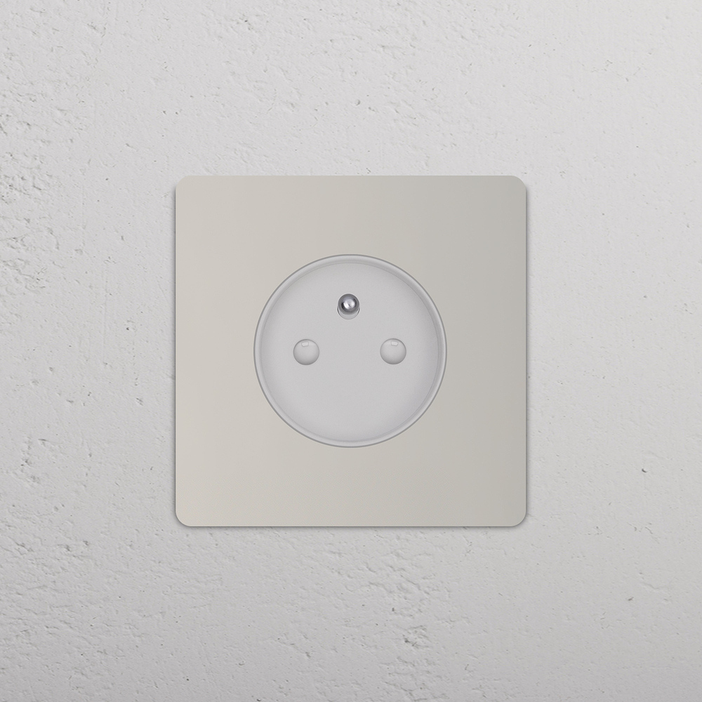 Grove Single French/Belgian Type E Socket - Polished Nickel | White