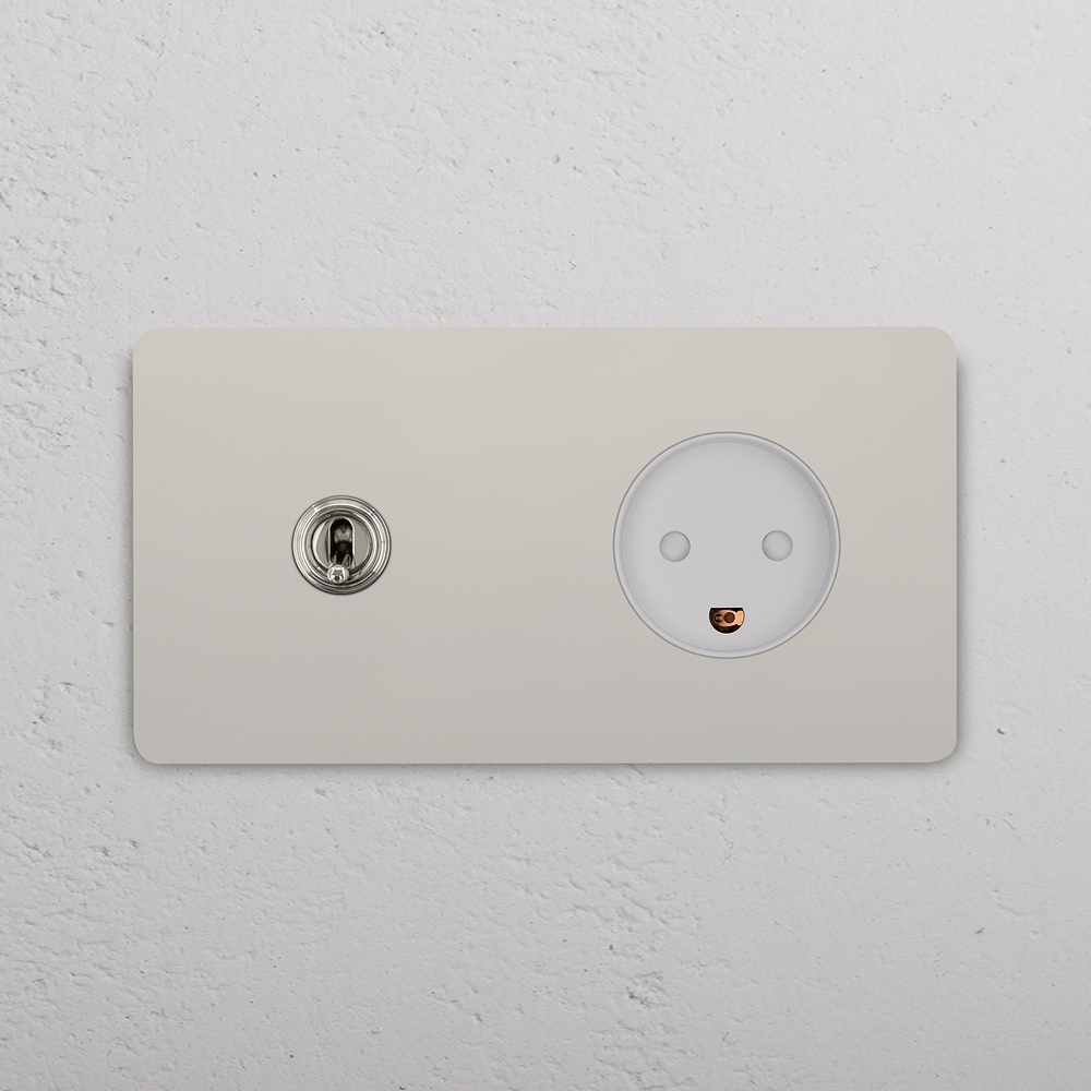 Grove Double Toggle & Danish Type K Socket - Polished Nickel | White