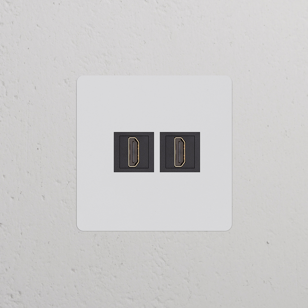Kew Single 2x HDMI Socket - Paintable | Black