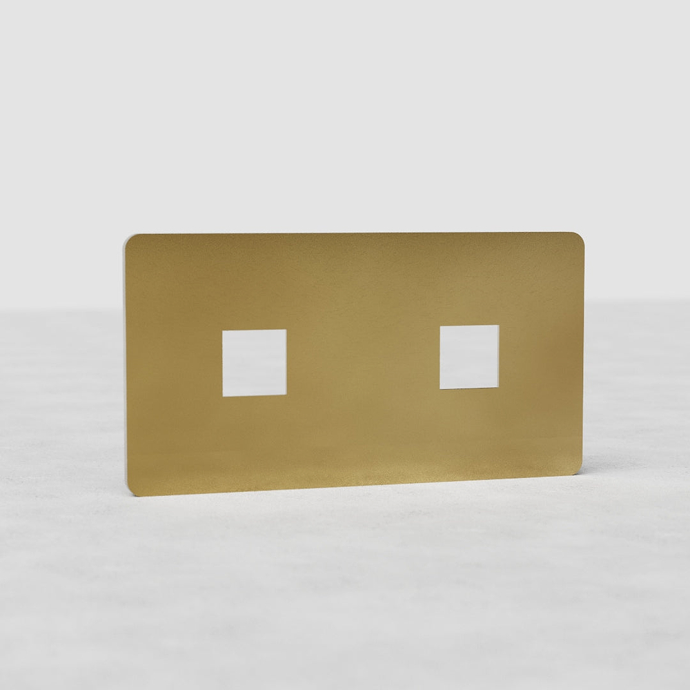 Grove Double 2x Keystone Module Plate - Antique Brass