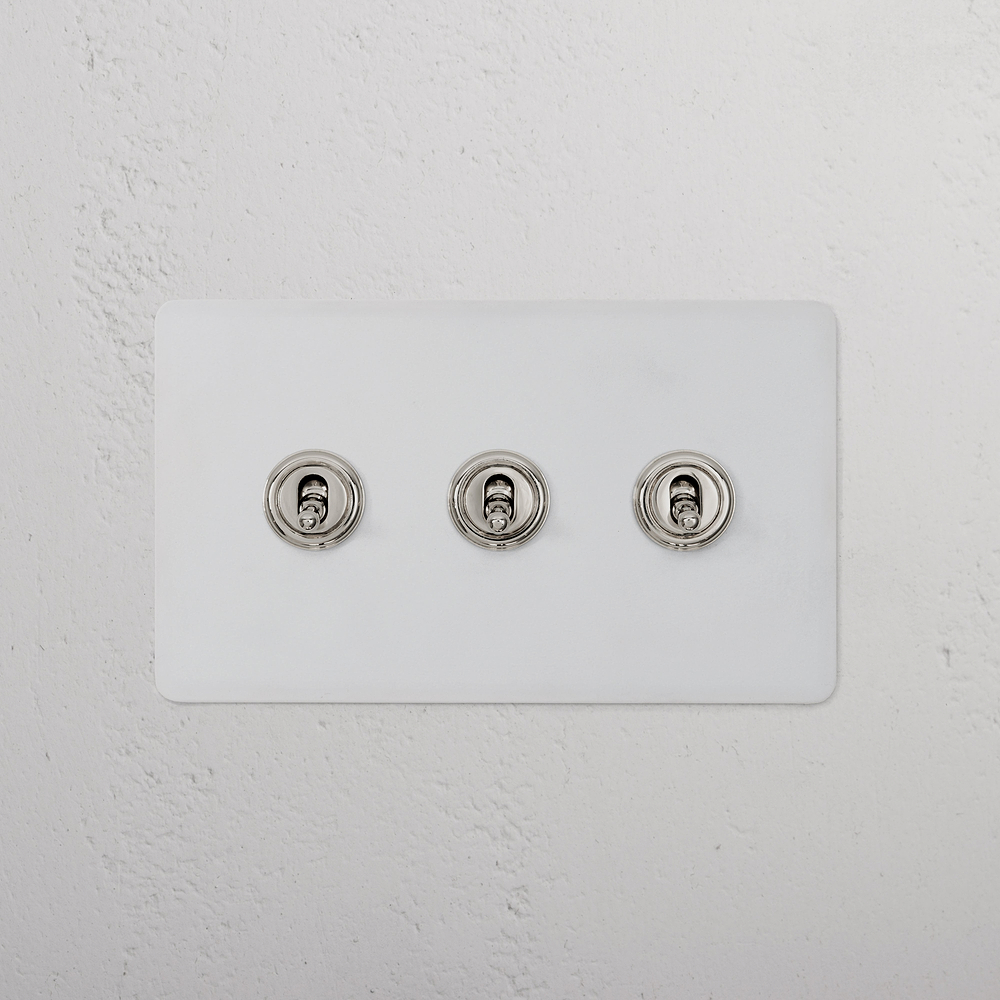 3G Two Way Toggle Switch - Paintable Polished Nickel