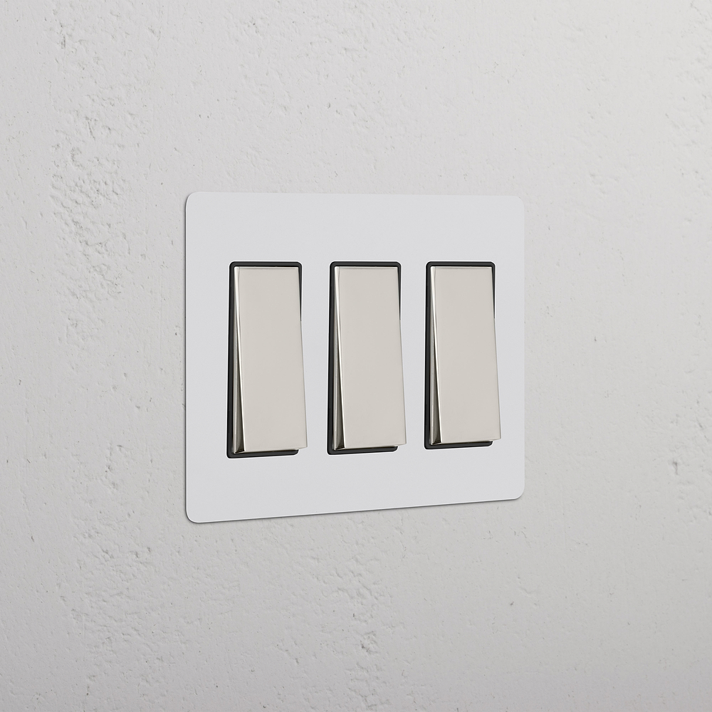 Kew 3G Rocker Switch - Paintable Polished Nickel Black