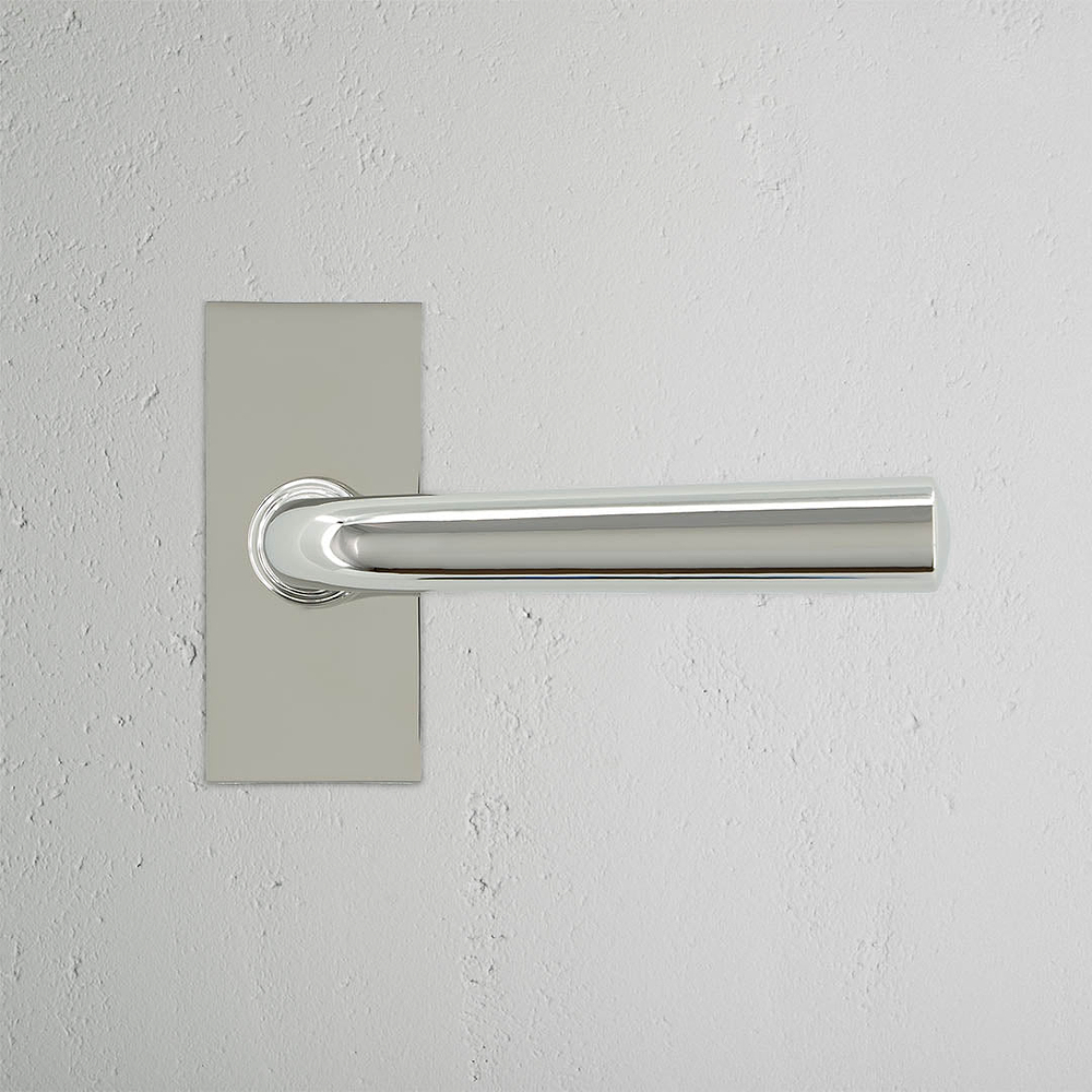 Apsley Short Plate Unsprung Door Handle - Polished Nickel