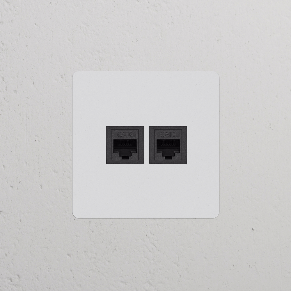 Kew Presa RJ45 Singola 2x – Pitturabile | Nero