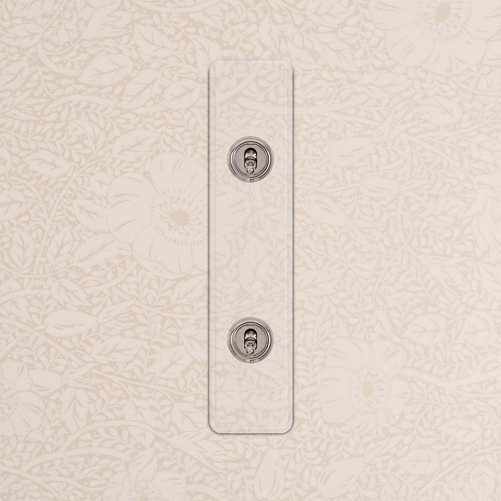 2G Architrave Two Way Toggle Switch - Clear Polished Nickel  