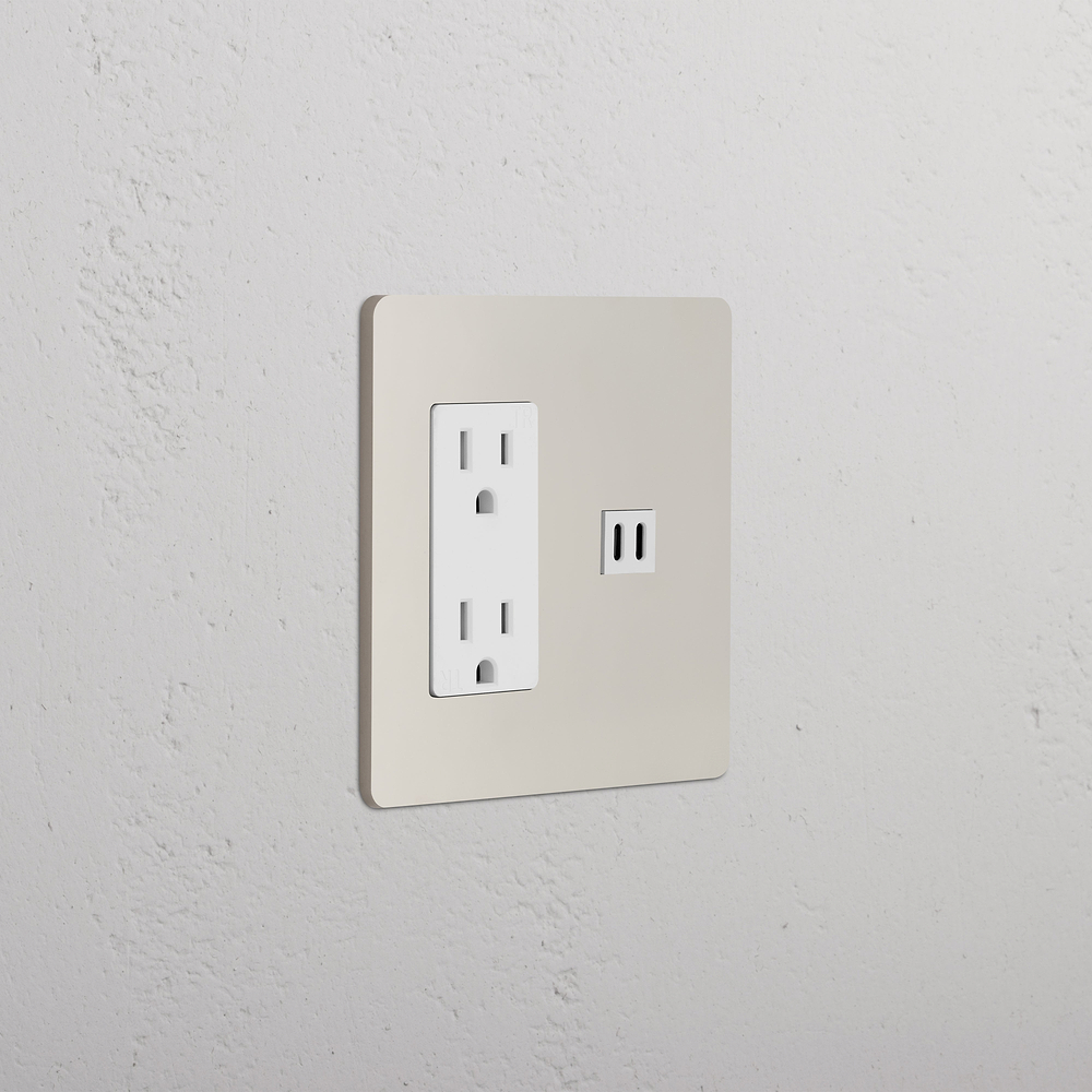 Grove 2G Outlet & Fast Charge USB - Polished Nickel White
