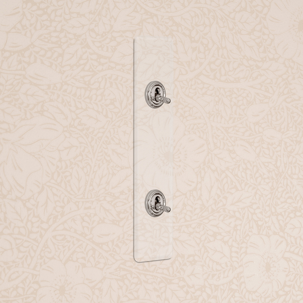 2G Architrave Two Way Toggle Switch - Clear Polished Nickel  