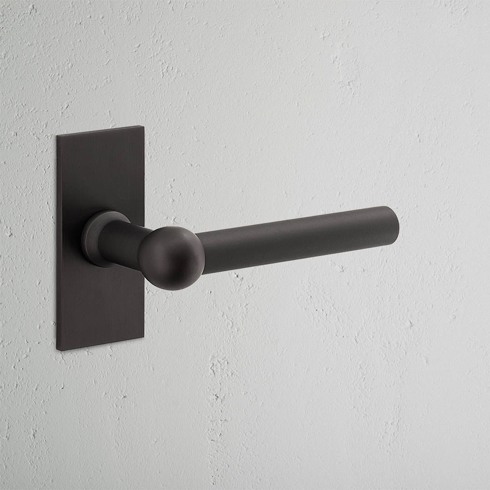 Harper Short Plate Fixed Door Handle - Bronze