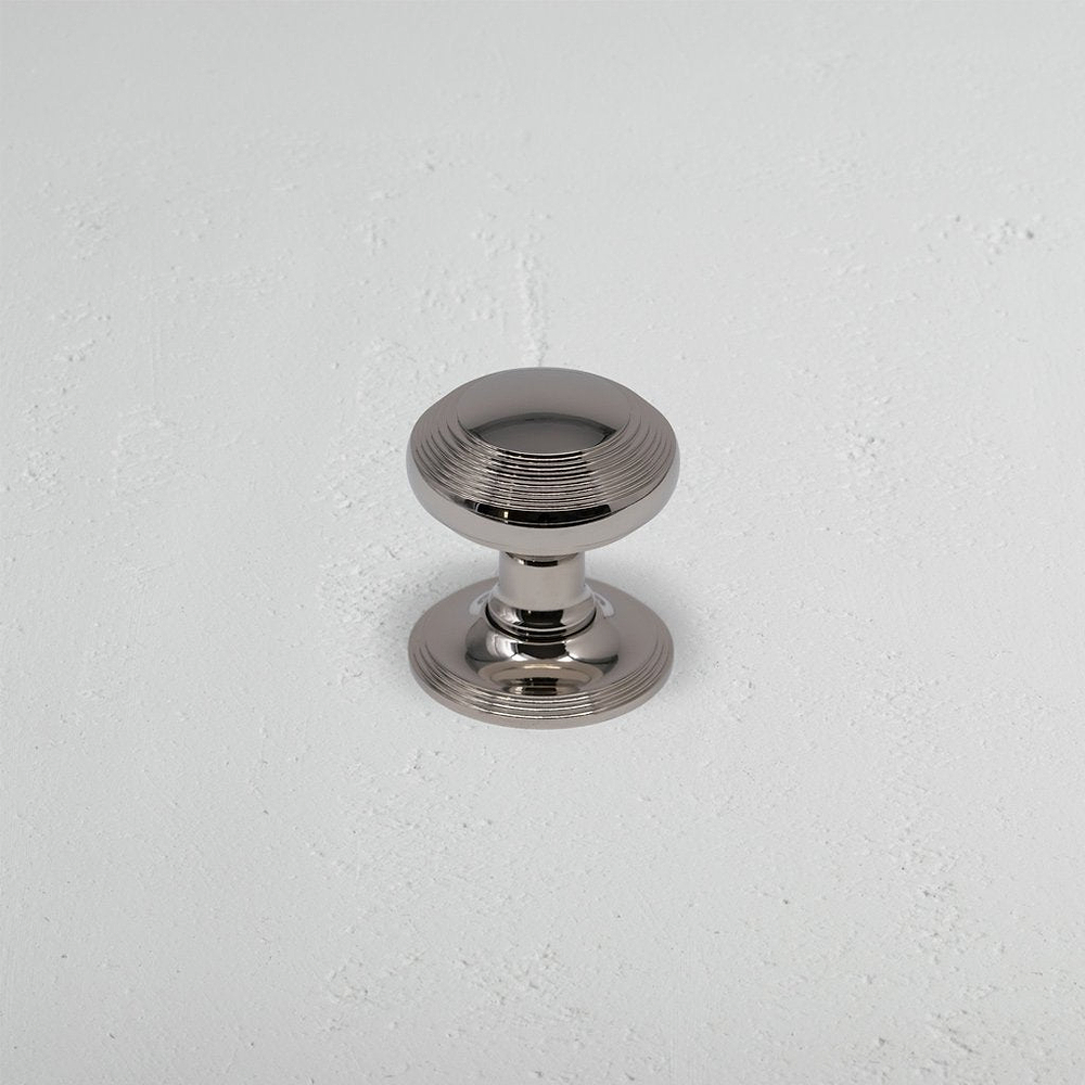 Poplar Fixed Door Knob - Polished Nickel