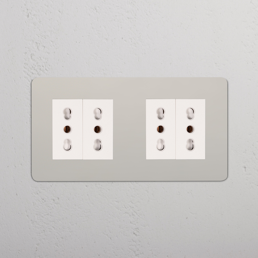 Double 4x Bipasso Module - Polished Nickel White