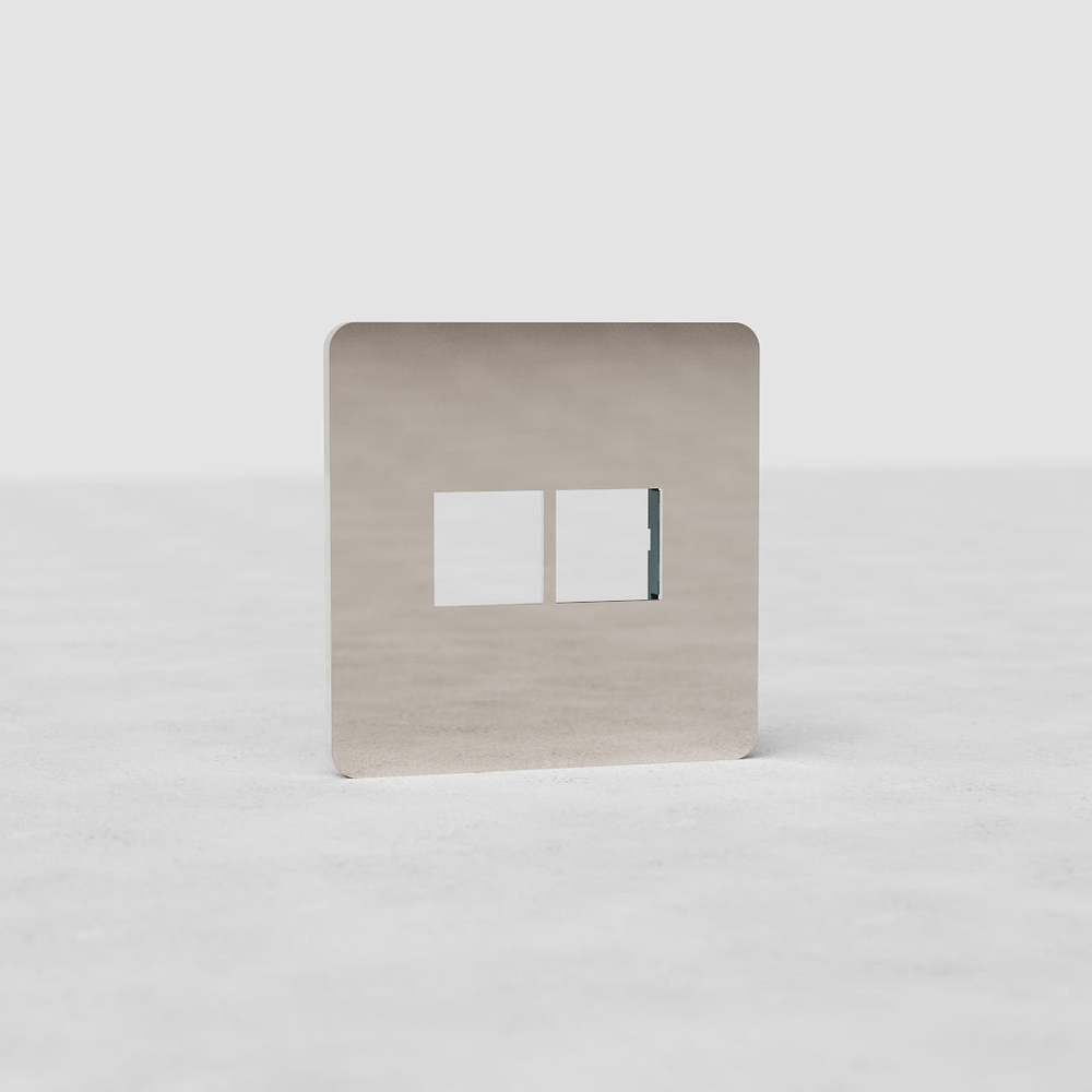 Grove Single 2x Keystone Module Plate - Polished Nickel