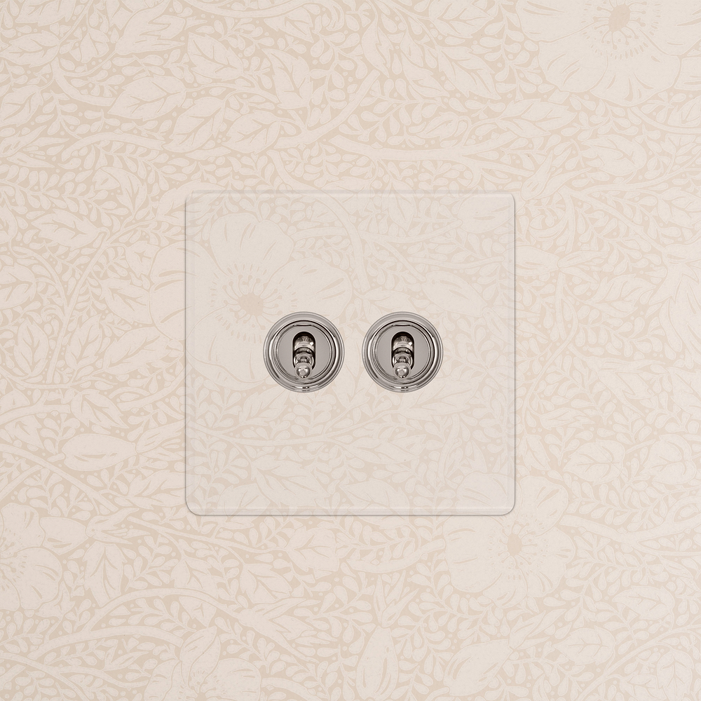 2G Two Way Toggle Switch - Clear Polished Nickel