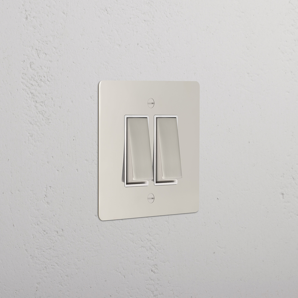 2G Two Way Rocker Switch - Polished Nickel | White