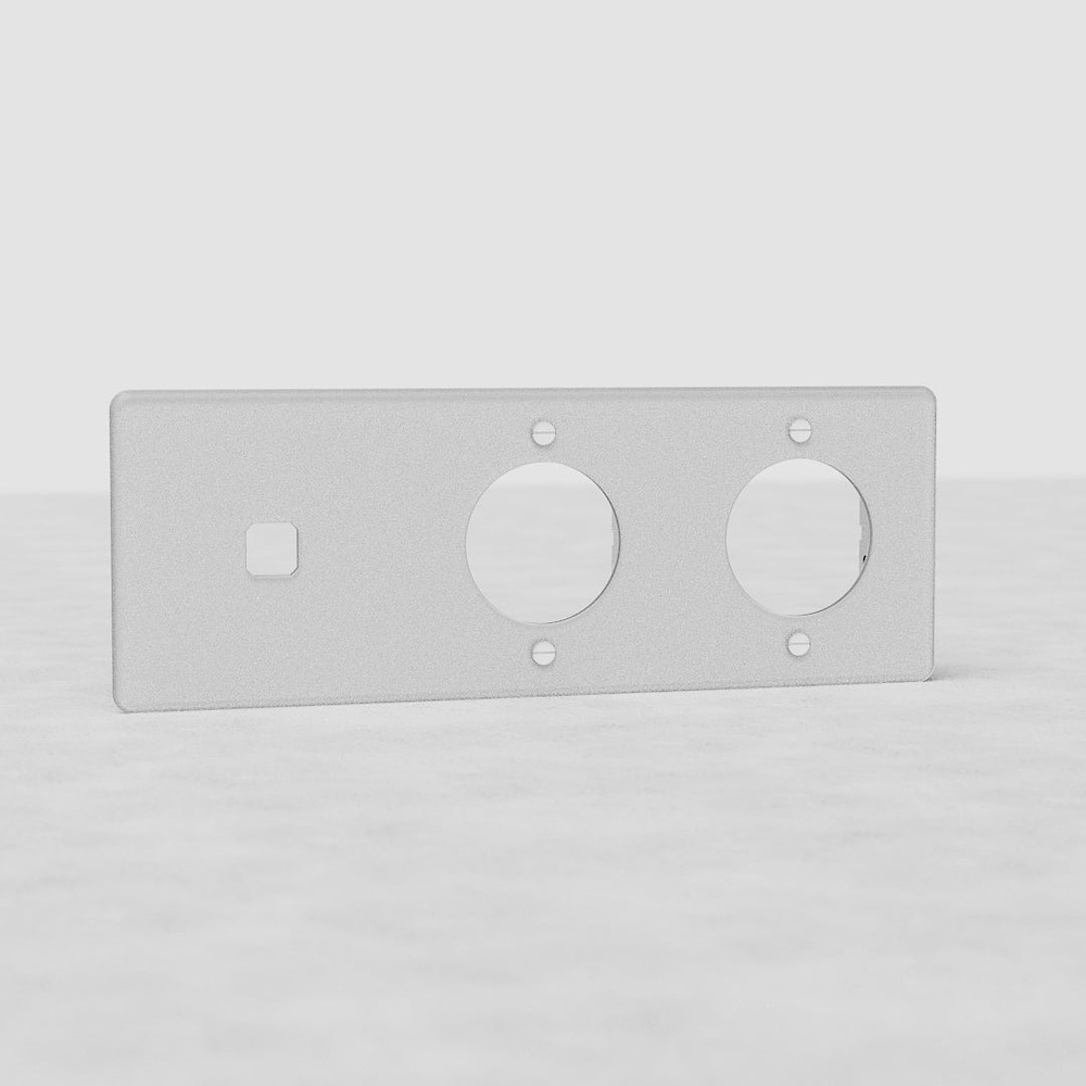 Kew Plaque Insert Interrupteur x1 & Prise x2 (Triple) - Transparence | Blanc