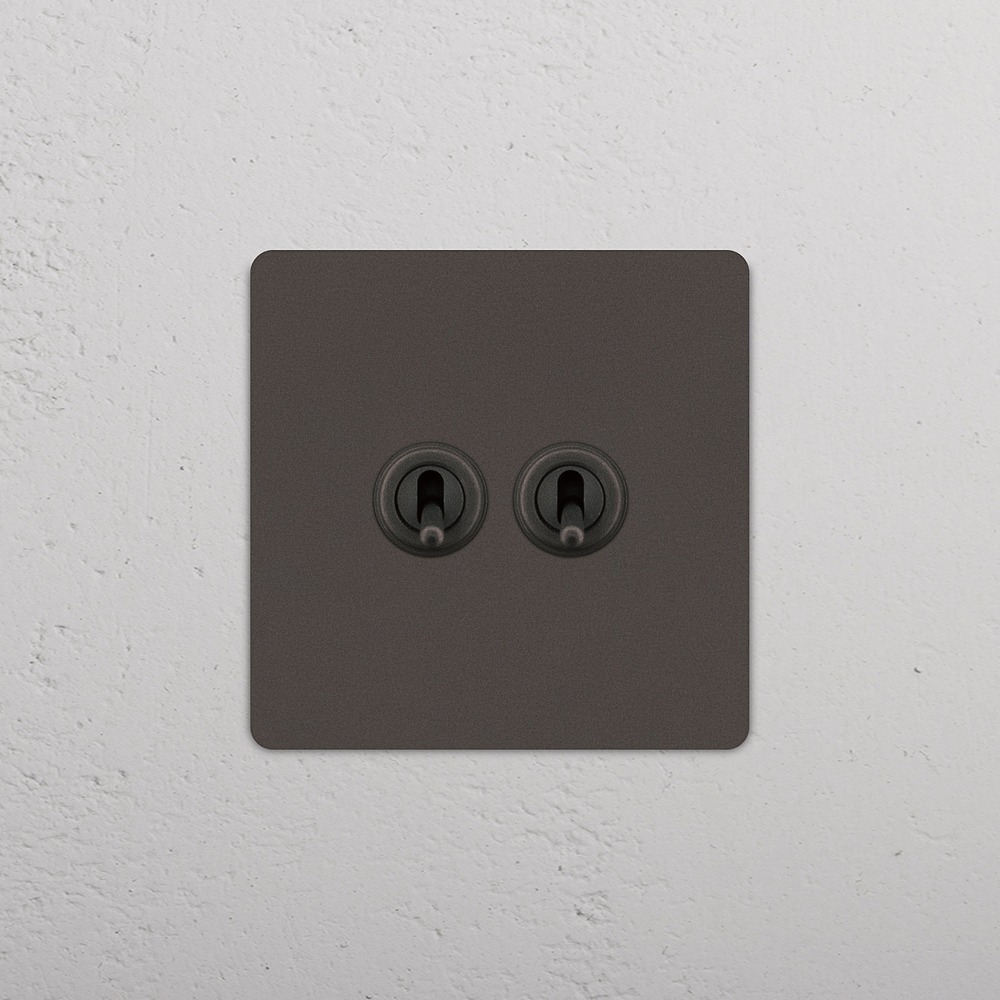 Grove Interruptor conmutador de palanca x2 (marco individual) - Bronce