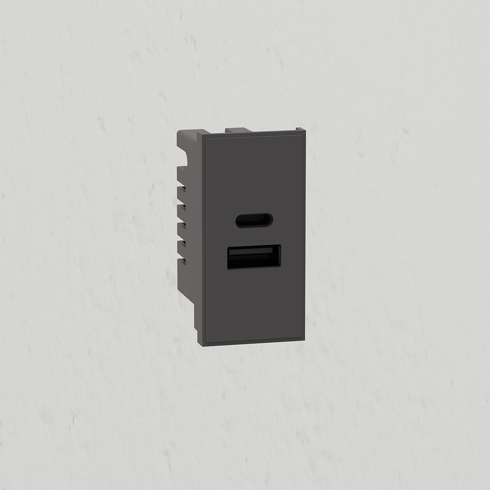 USB-A+C 25mm Module - Black