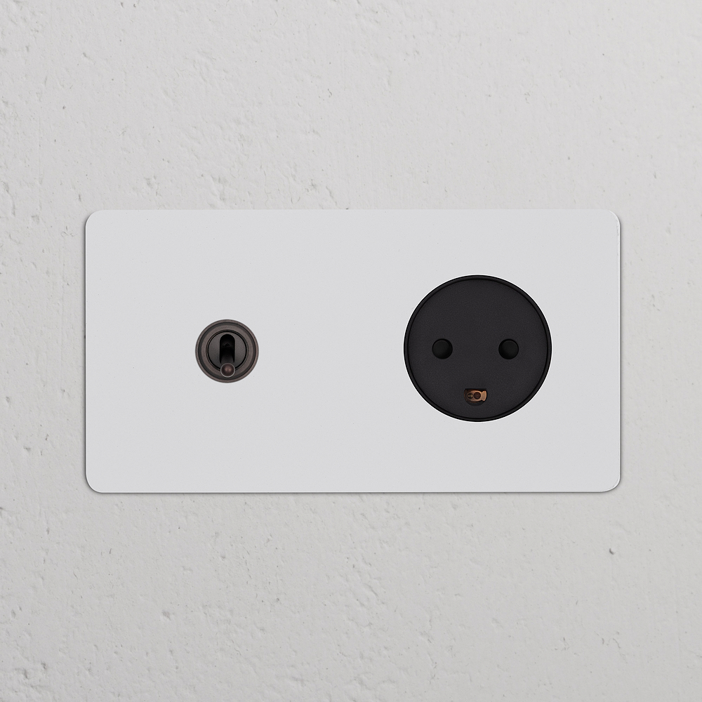 Kew Double Toggle & Danish Type K Socket - Paintable Bronze | Black
