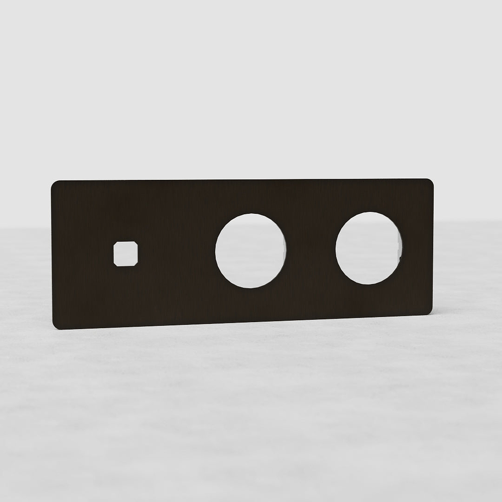 Kew Triple 1x Switch & 2x Socket Plate - Bronze