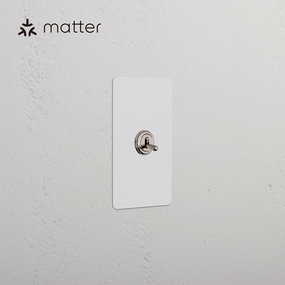 Kew 1G Smart Retractive Toggle Switch - Paintable Polished Nickel