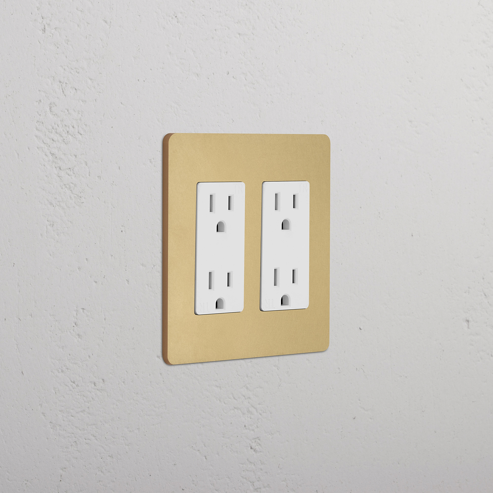 Grove 2G Outlet - Antique Brass White