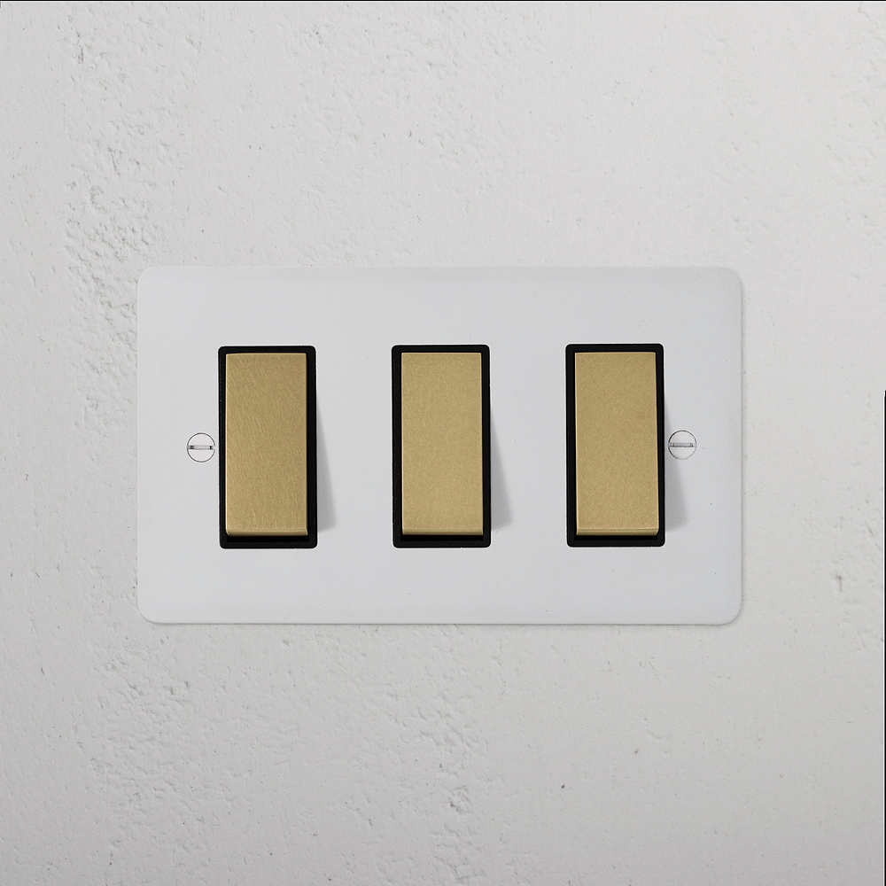 3G Two Way Rocker Switch - Paintable Antique Brass | Black
