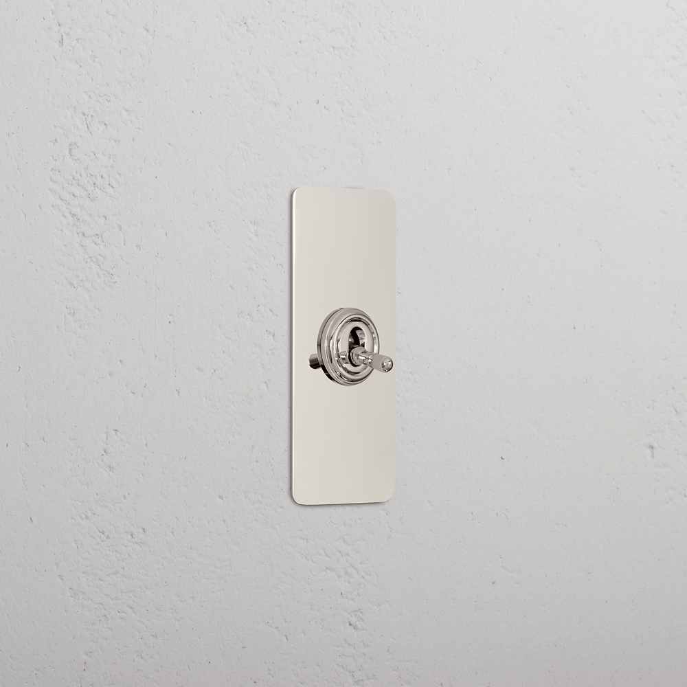 1G Architrave Double Pole Toggle Switch - Polished Nickel