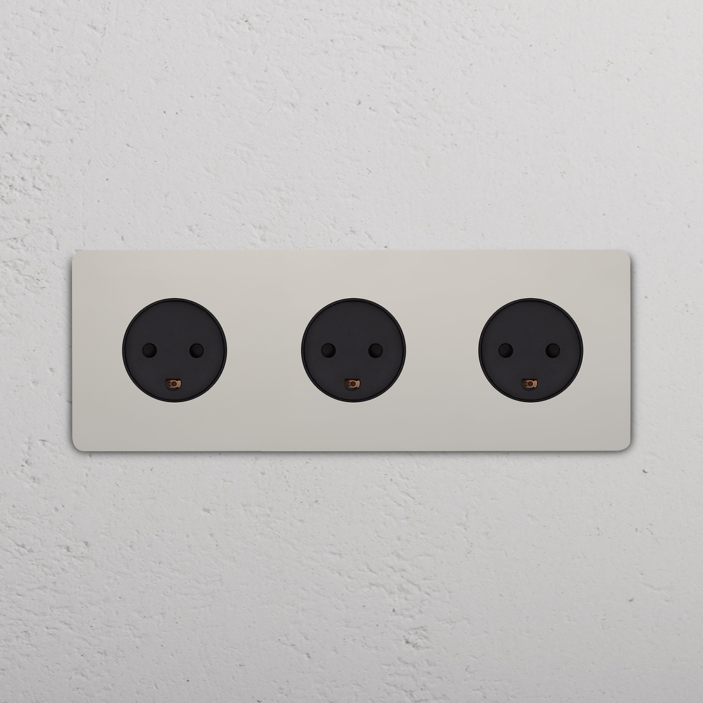 Grove Triple 3x Danish Type K Socket - Polished Nickel | Black