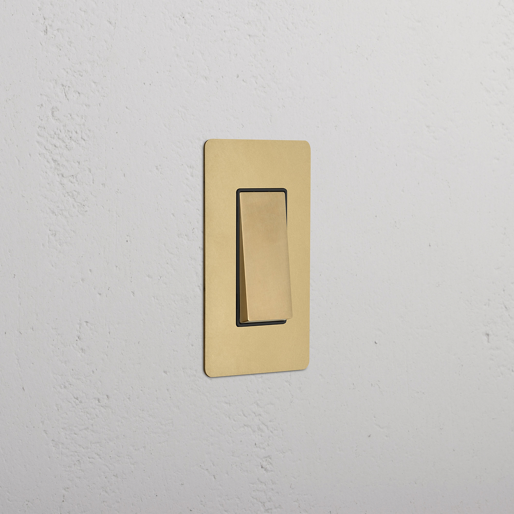 Kew 1G Rocker Switch - Antique Brass Black