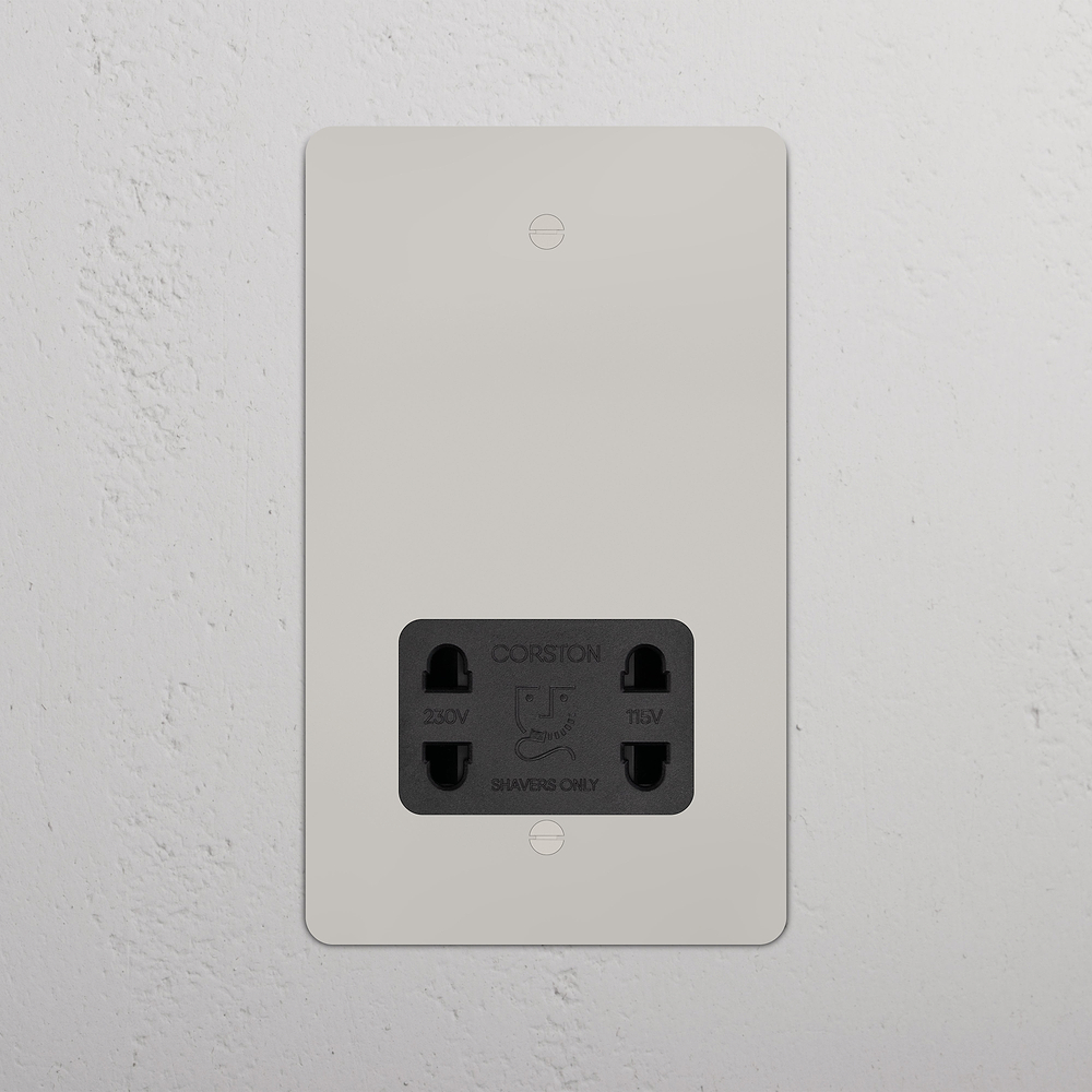Double Shaver Socket - Polished Nickel | Black