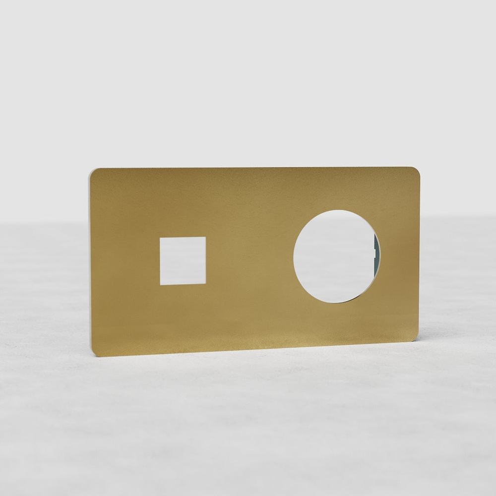 Grove Placca Keystone e Presa Doppia - Ottone Antico
