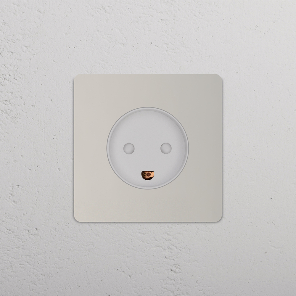Grove Single Danish Type K Socket - Polished Nickel | White