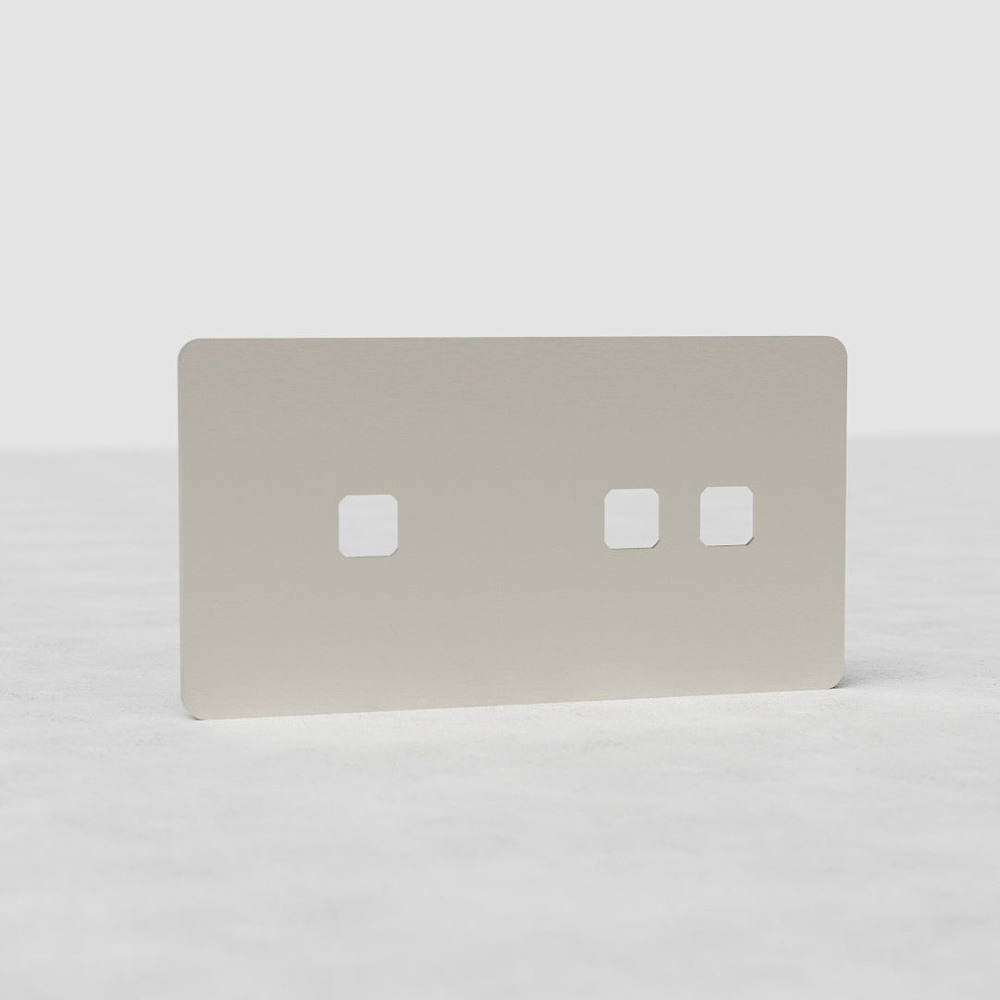 Grove Plaque Insert Interrupteur 2+1 (Double) – Nickel Satiné