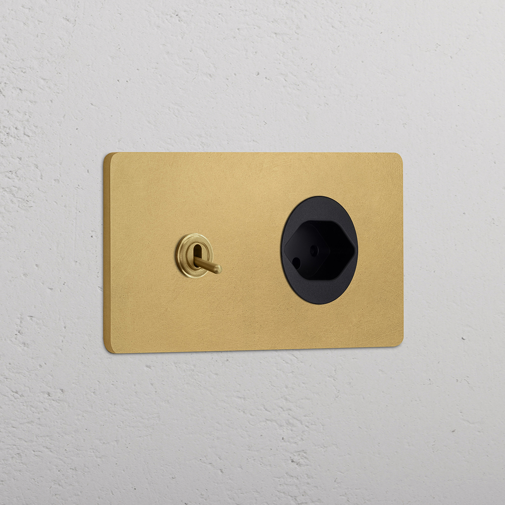 Grove Double Toggle & Swiss Type J Socket - Antique Brass | Black