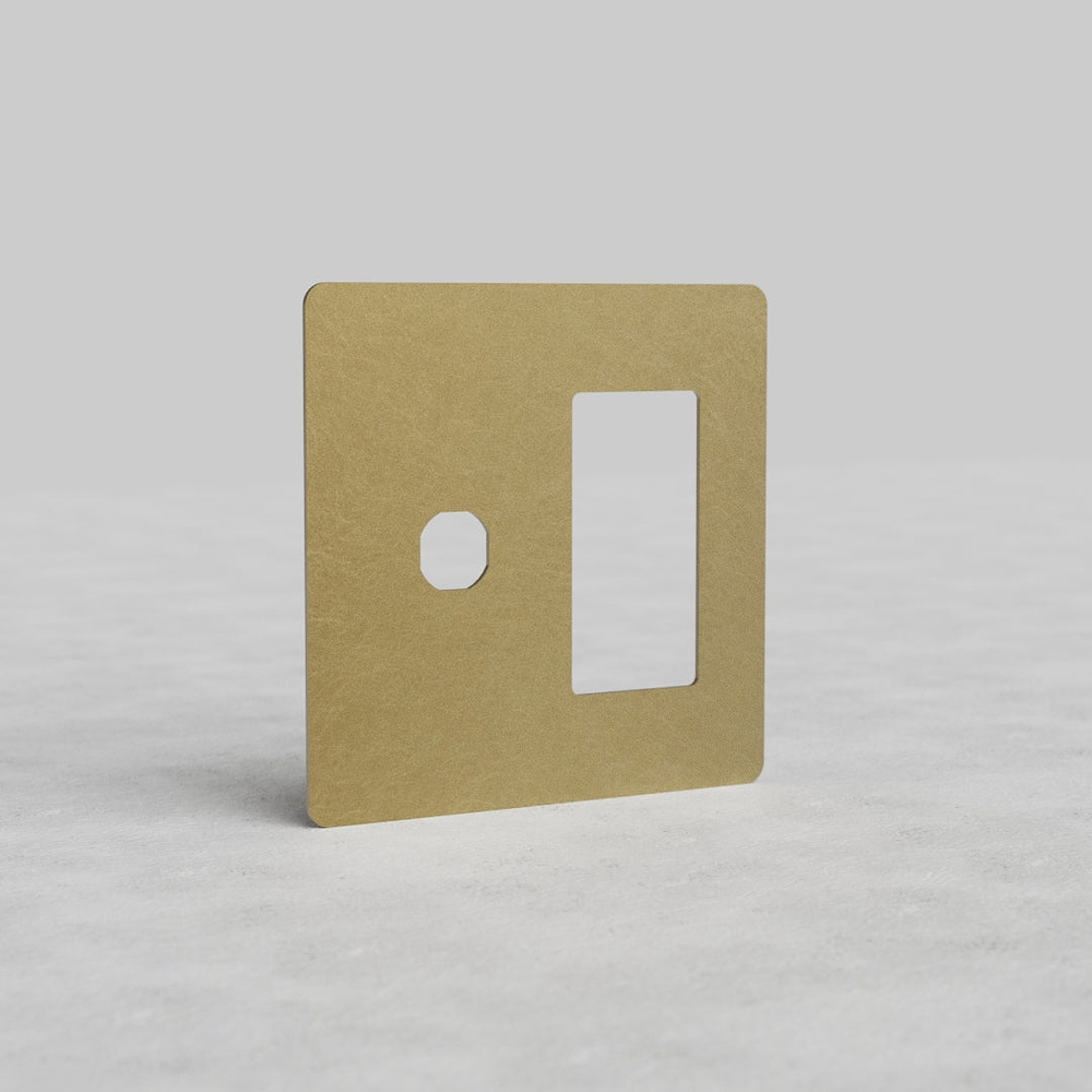 Kew 2G Switch & Outlet Plate - Antique Brass