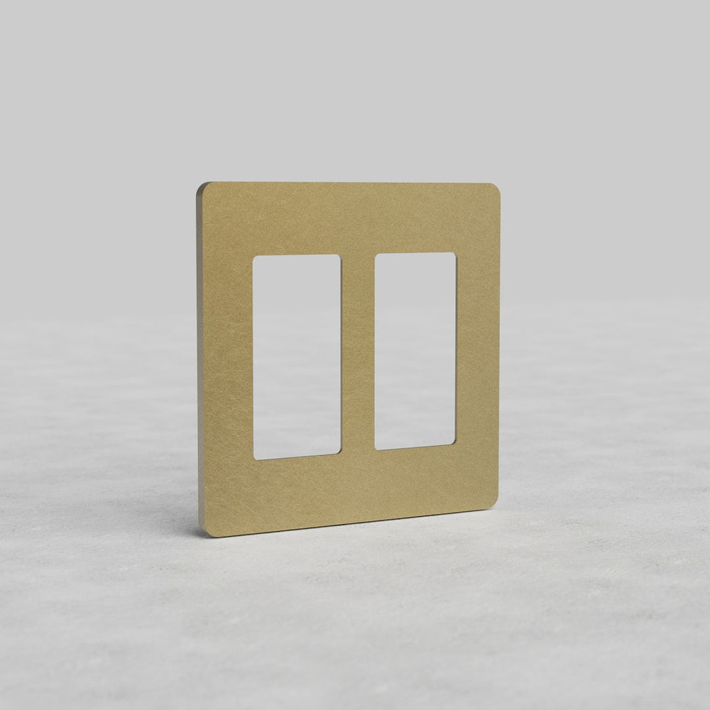 Grove 2G Outlet Plate - Antique Brass