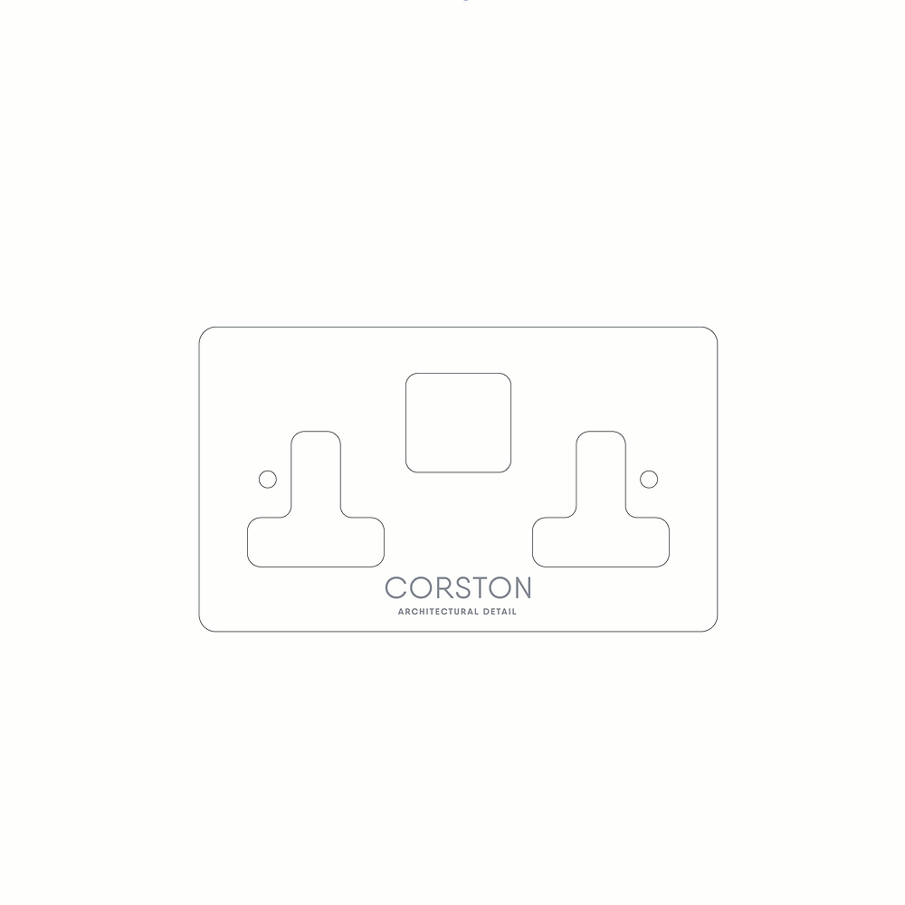 2G 13A UK Socket Front Plate Paper Template