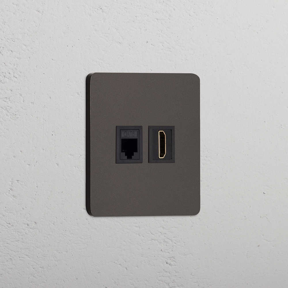 Grove Presa RJ45 e HDMI a 2 moduli – Bronzo | Nero