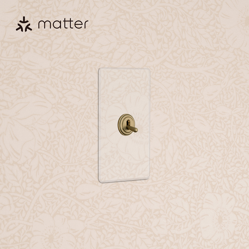 Kew 1G Smart Retractive Toggle Switch - Clear Antique Brass