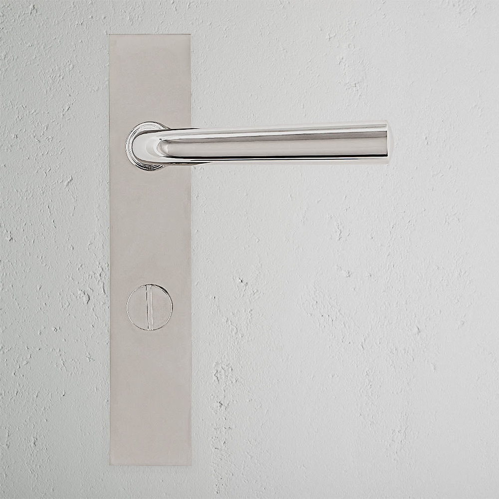Apsley Long Plate Unsprung Door Handle & Thumbturn – Polished Nickel