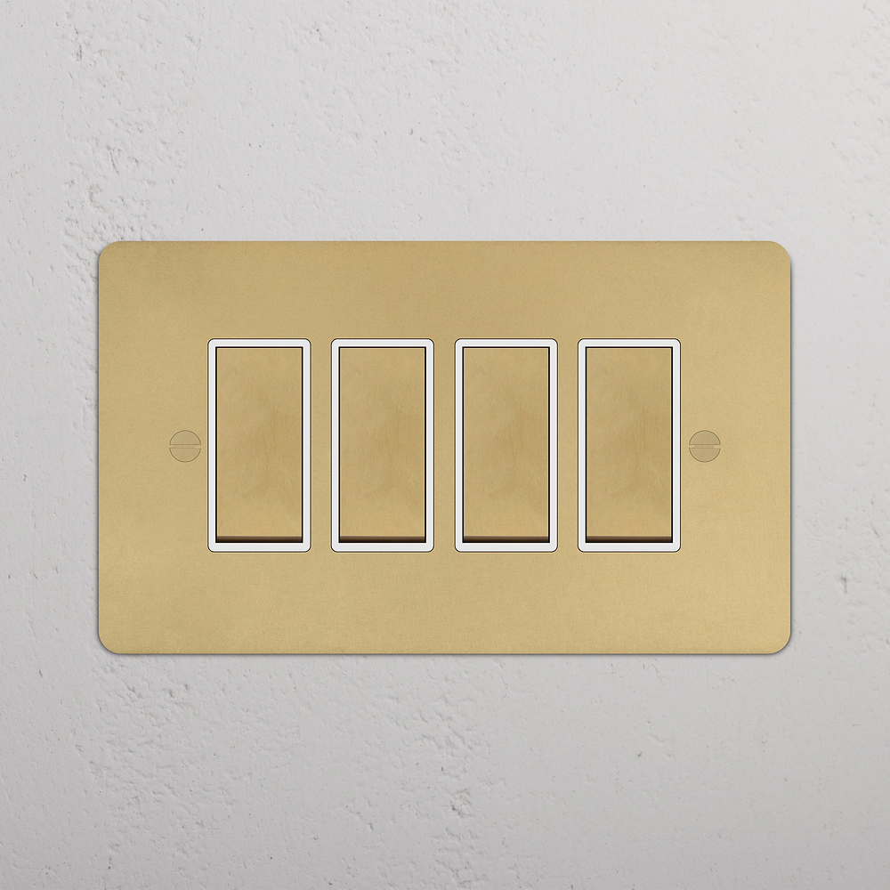4G Two Way Rocker Switch - Antique Brass | White