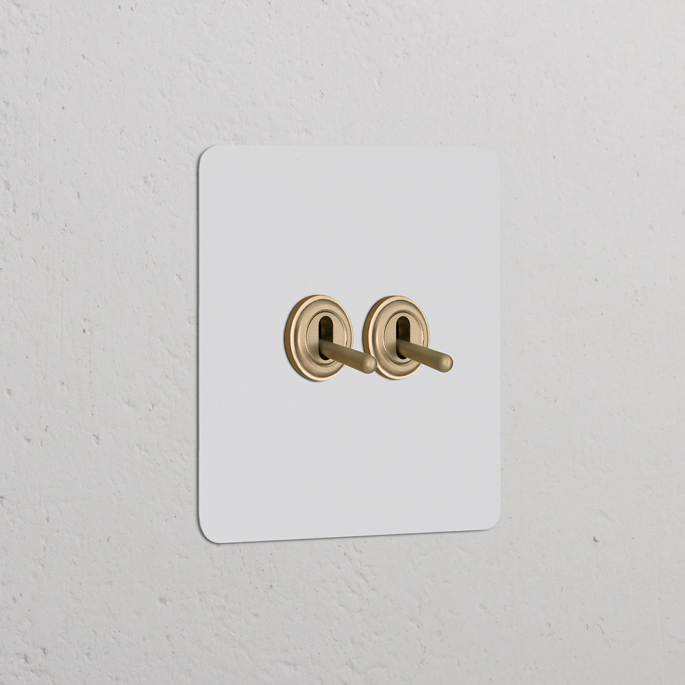 Kew Single 2x Toggle Switch - Paintable Antique Brass