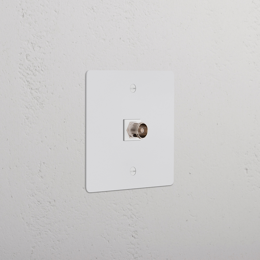 Single TV Socket - Paintable | White