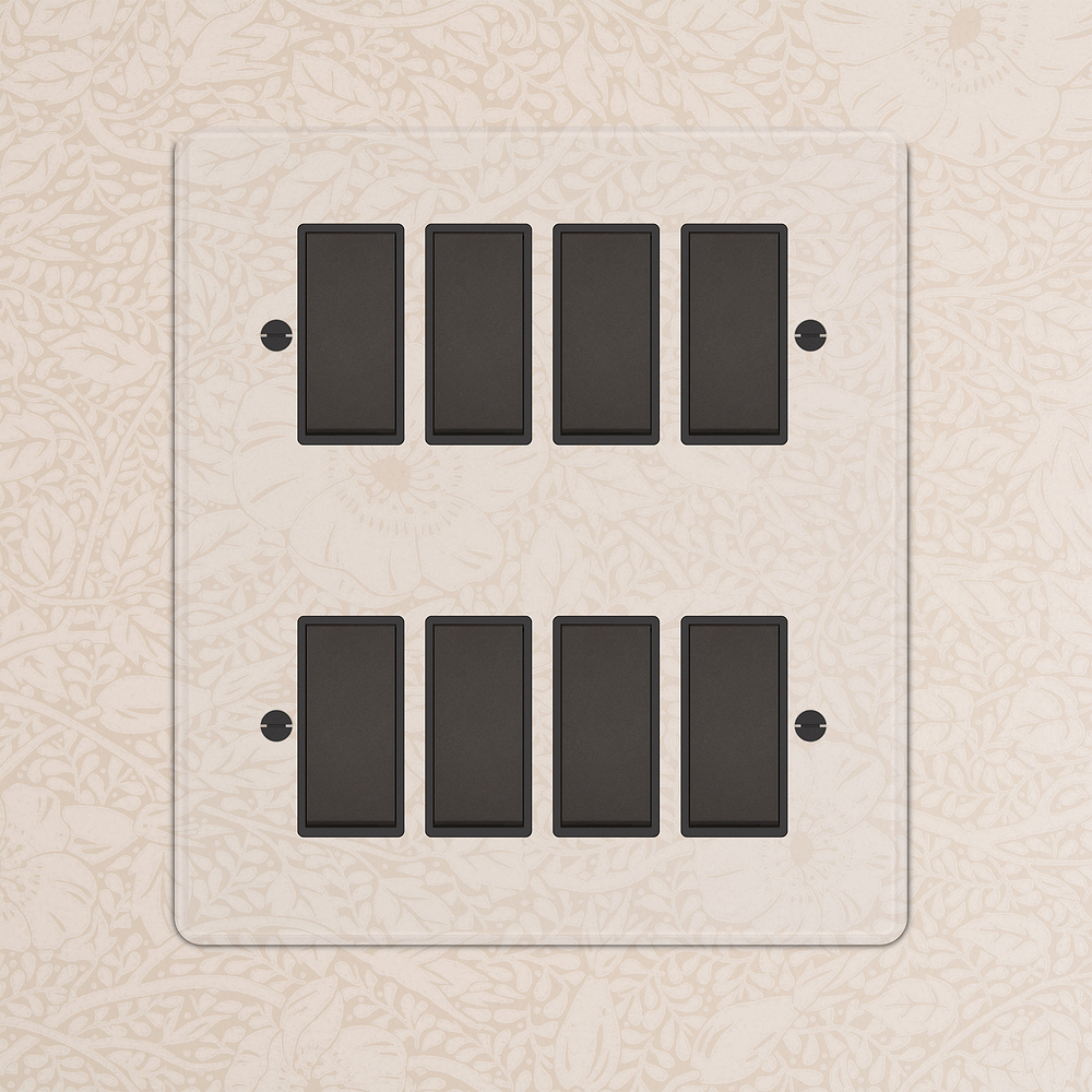 8G Two Way Rocker Switch - Clear Bronze | Black