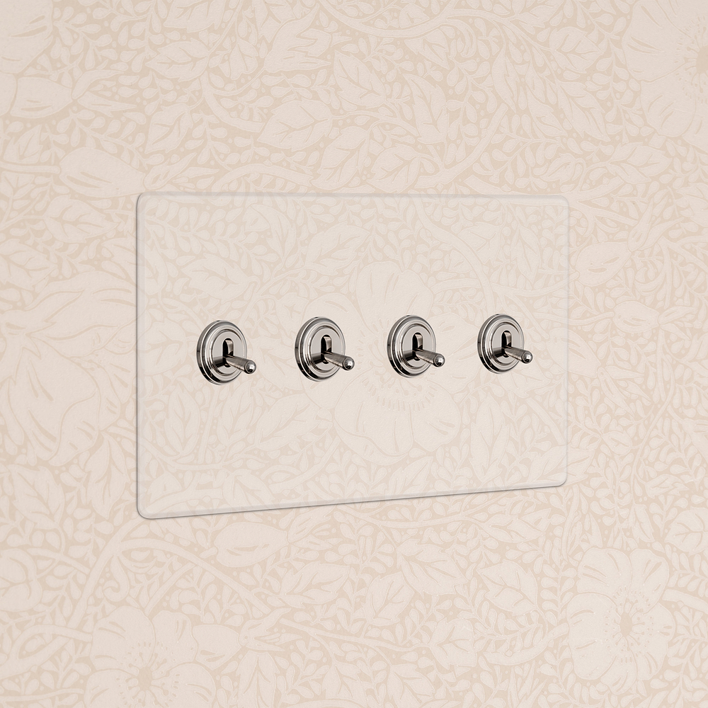 Kew 4G Toggle Switch - Clear Polished Nickel