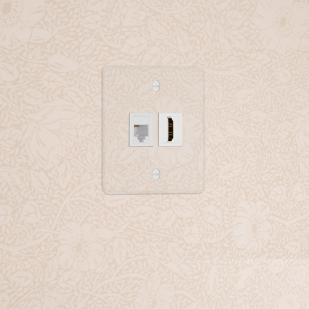 Kew Prise RJ45 & HDMI (Plaque Simple) – Transparence | Blanc