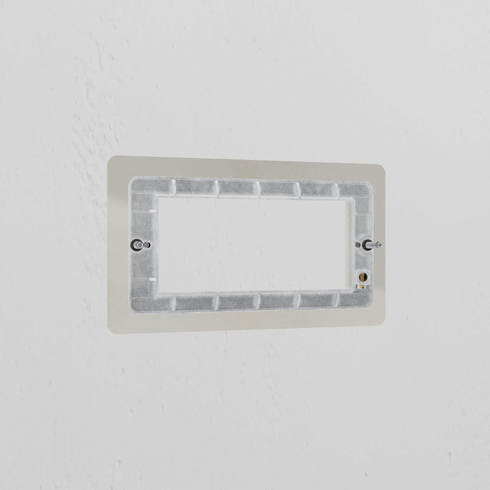 Double 100mm Module Plate - Polished Nickel