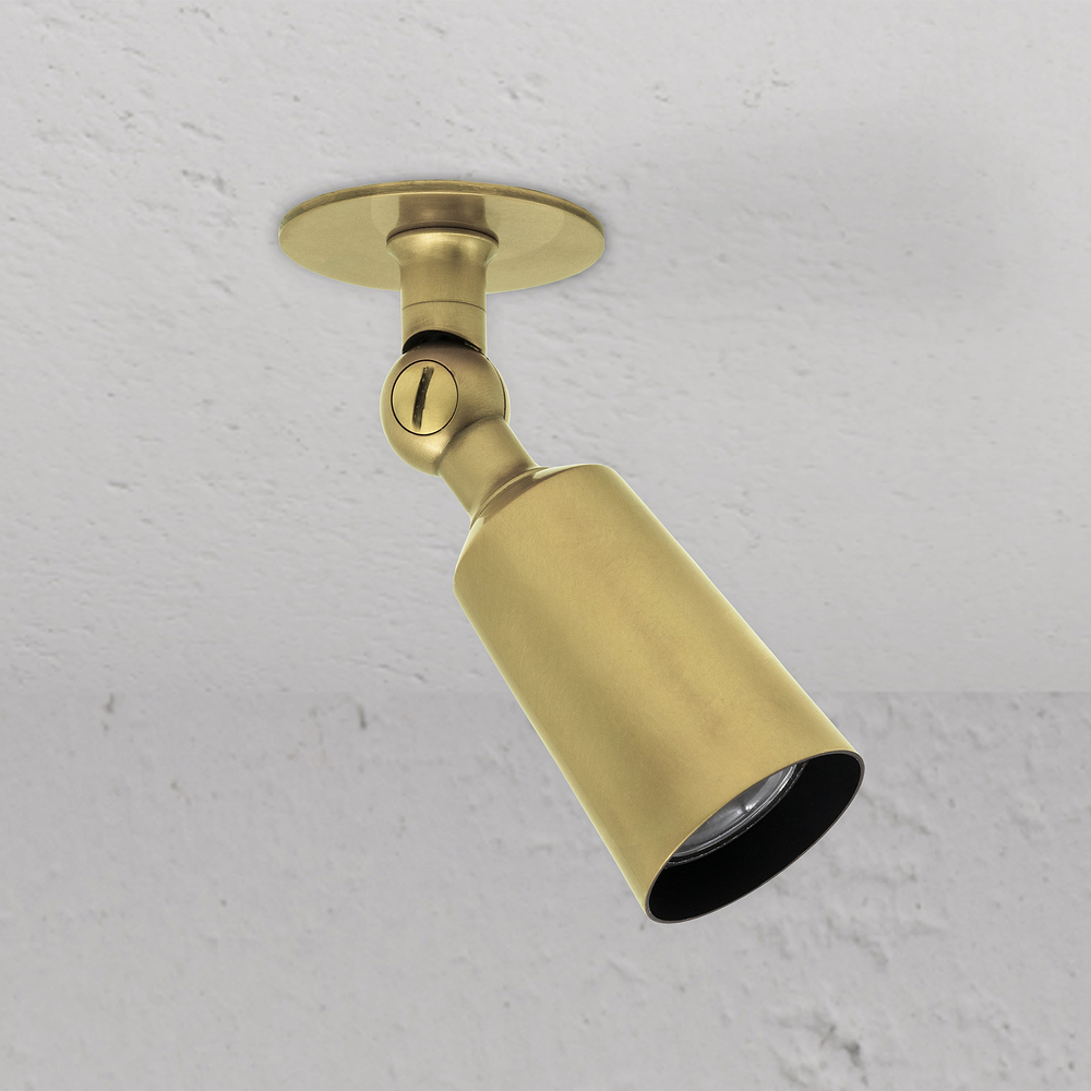 Perryn Single Small Spotlight – Antique Brass